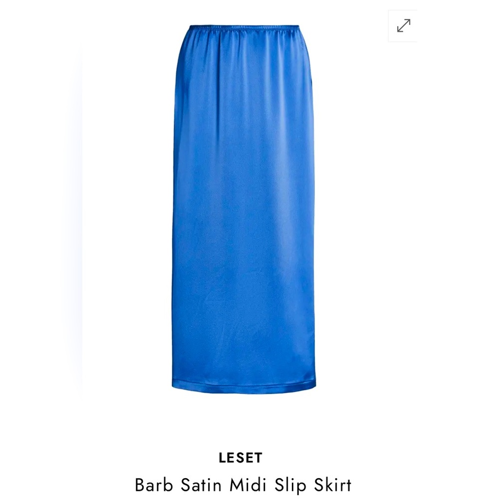 Leset Barb Satin Midi Skirt